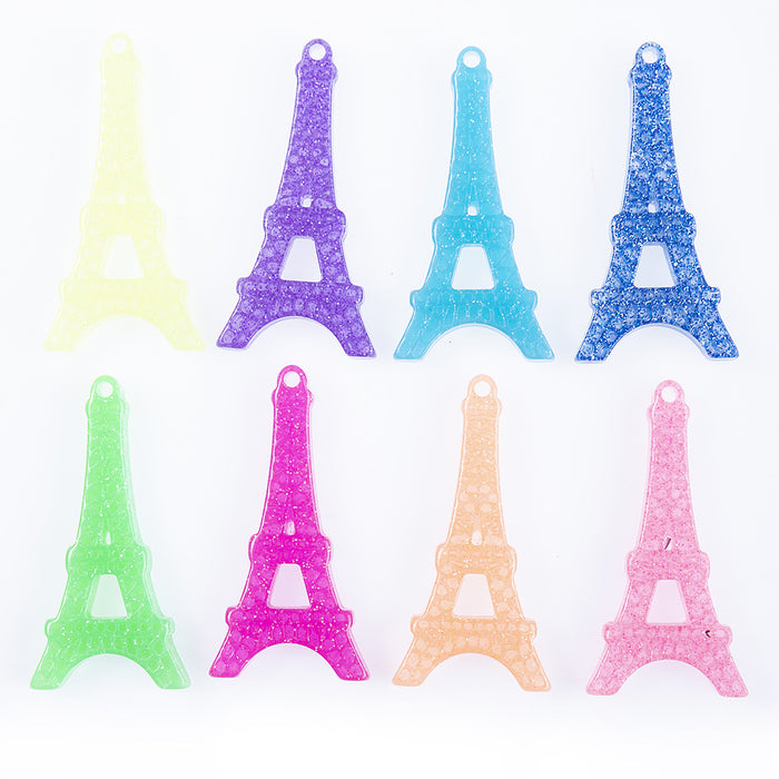 Wholesale Eiffel Tower Keychain Bulk Plastic DIY 10pcs MOQ≥2 JDC-KC-HeYu008