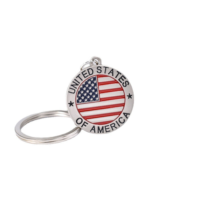 Wholesale 4th of July Alloy Independence Day Flag Letter Keychain MOQ≥2 JDC-KC-TGuo002
