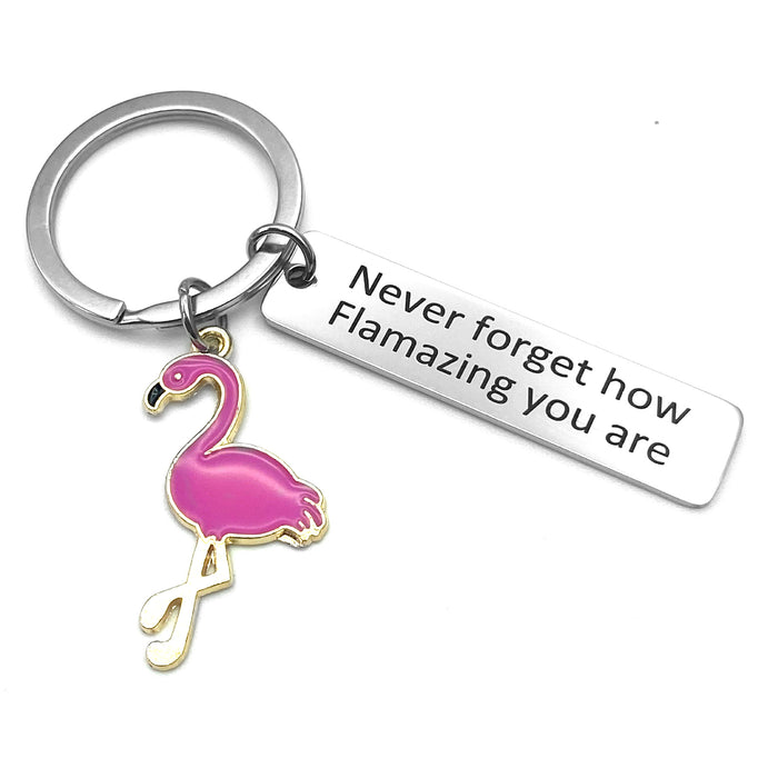 Wholesale Keychain Stainless Steel Flamingo Letters MOQ≥2 JDC-KC-JinS001