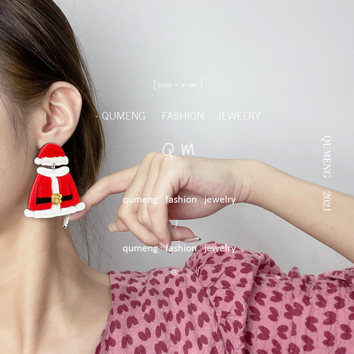 Wholesale Earrings Acrylic Christmas Santa Clothes JDC-ES-MOSHU057