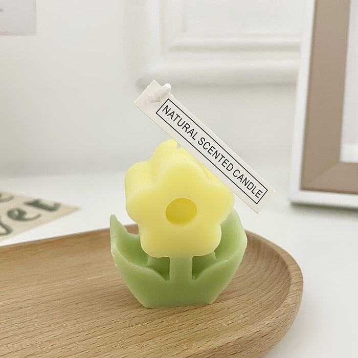 Wholesale Soy Wax Flower Shaped Scented Candle MOQ≥3 JDC-SCS-HongD002