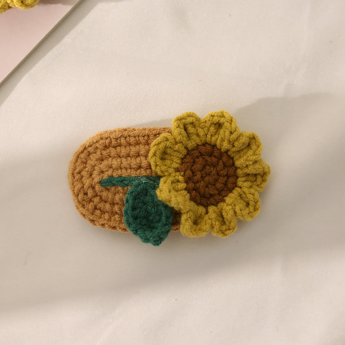 Wholesale Hair Clips Combed Cotton Knitting Sunflower JDC-HC-BDXY004