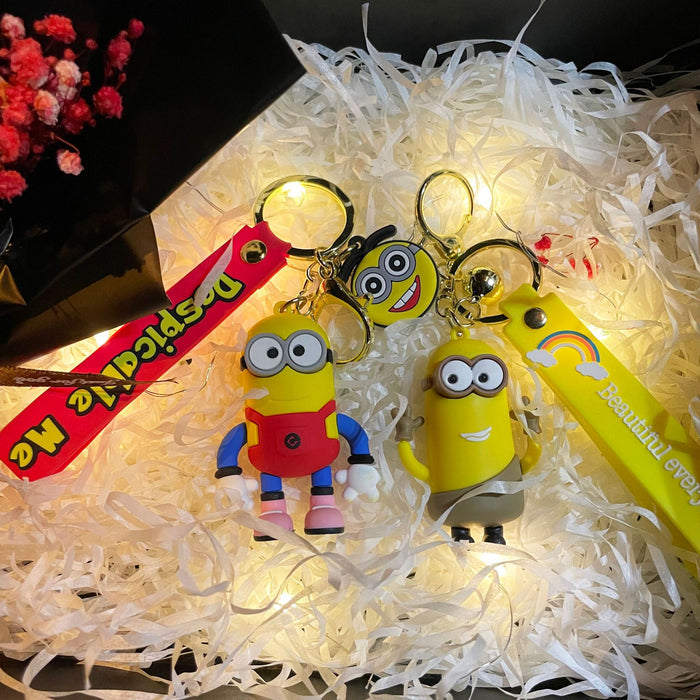 Wholesale cartoon keychain yellow character key doll JDC-KC-PLuo003