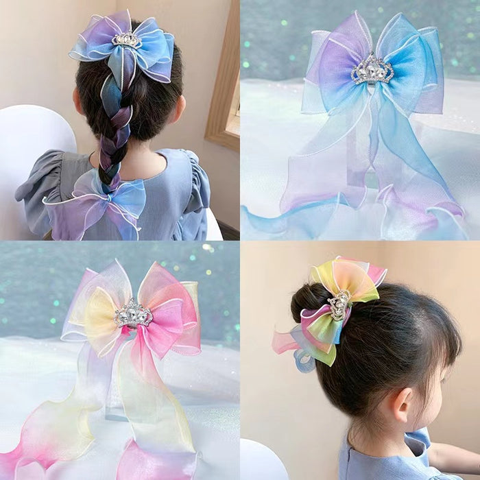 Wholesale hairpin cloth princess crown child bow JDC-HC-WangFeng006