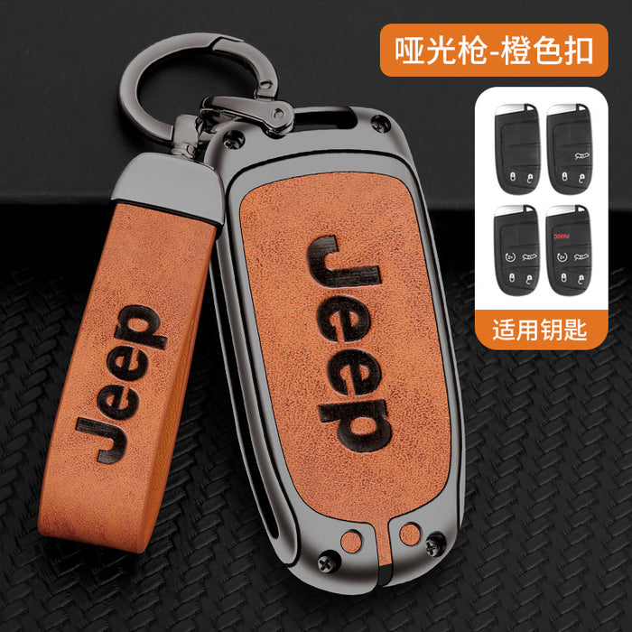 Wholesale Keychains Zinc Alloy TPU Leather Car Key Case For Jeep Liberty Light Compass MOQ≥2 JDC-KC-CXS001