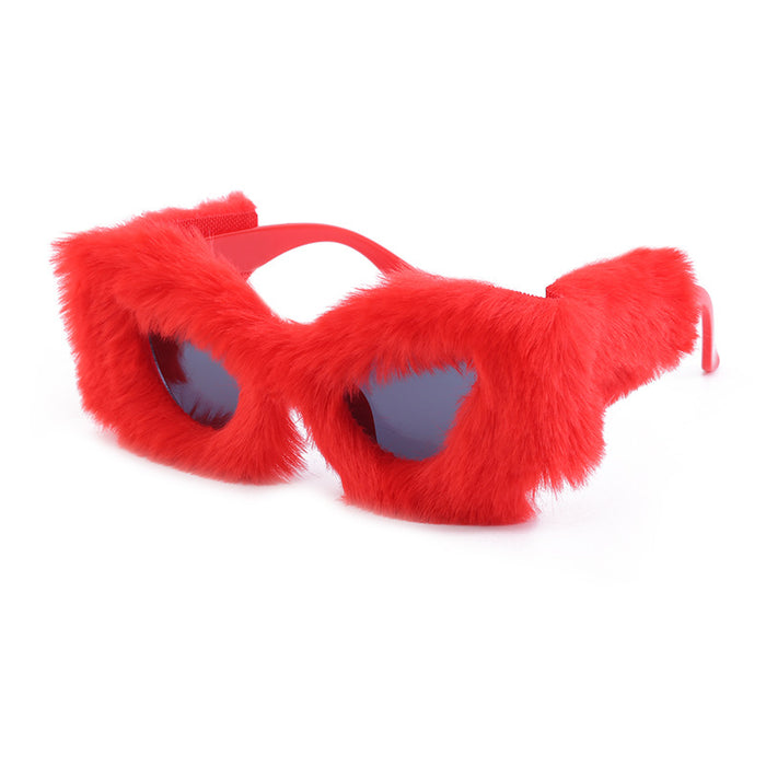 Wholesale Plush Sunglasses Ladies Fashion Cat Eye JDC-SG-LanM016