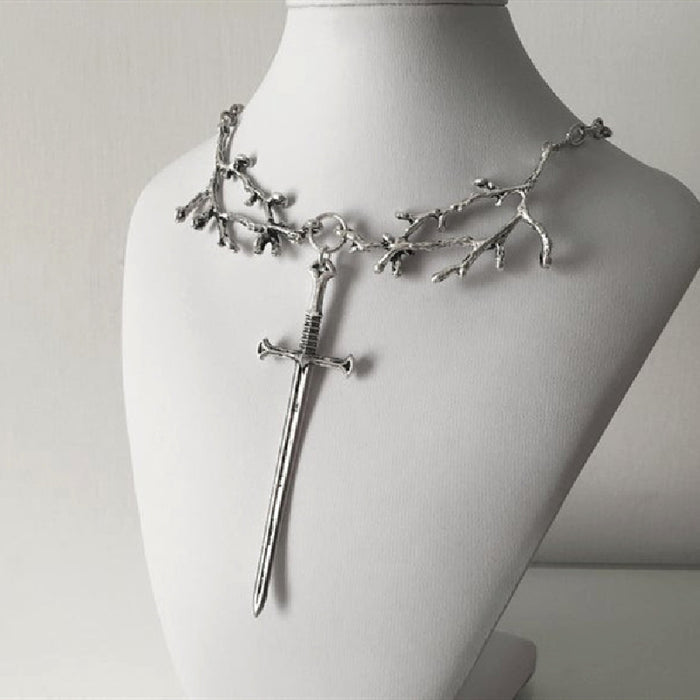Wholesale Necklace Alloy Vintage Branch Cross Link Clavicle Chain JDC-NE-YiD060