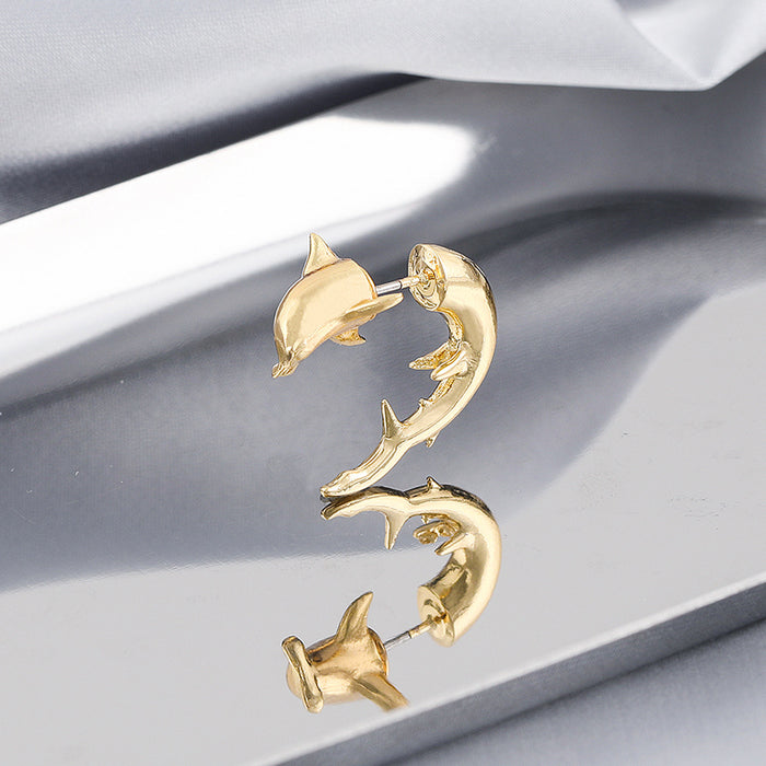 Wholesale Earring Alloy Small Dolphin Animal Earring MOQ≥2 JDC-ES-Yida019