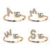 Jewelry WholesaleWholesale 26 Letter Alloy Rhinestone Ring JDC-RS-GM002 Rings 冈麦 %variant_option1% %variant_option2% %variant_option3%  Factory Price JoyasDeChina Joyas De China