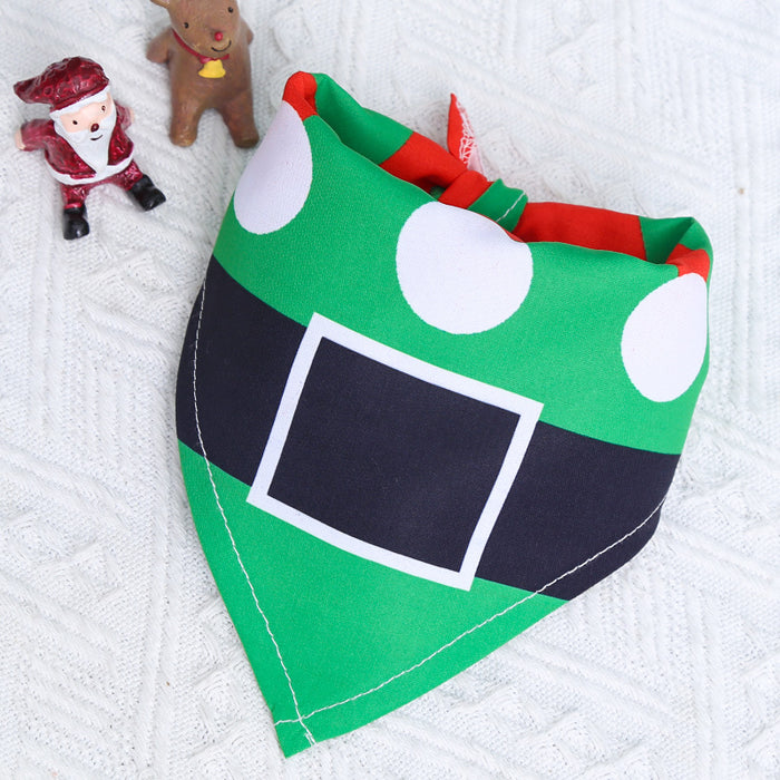 Wholesale Pet Christmas Cotton Print Dress Up Triangle Scarf JDC-PC-Qimiao001