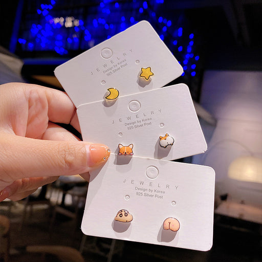 Jewelry WholesaleWholesale soft ceramic S925 silver needle ceramic set stud earrings MOQ≥2 JDC-ES-XiaY001 Earrings 夏樱 %variant_option1% %variant_option2% %variant_option3%  Factory Price JoyasDeChina Joyas De China