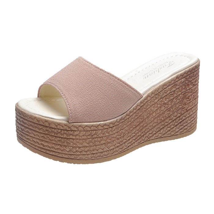 Wholesale Wedge Heel Sandals Thick Sole High Heel Muffin Bottom JDC-SD-Mingx003