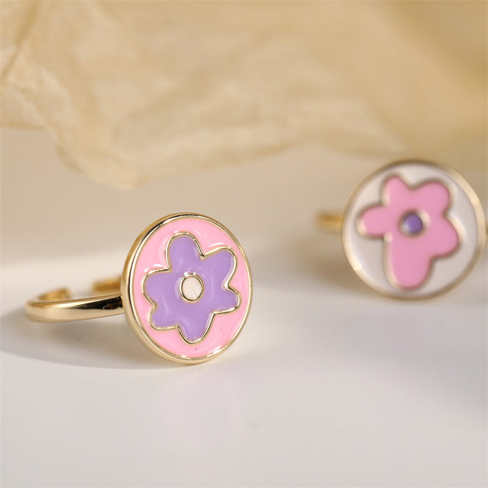 Wholesale Stainless Steel Enamel FUCK YOU Flower Ring JDC-RS-XuanC003