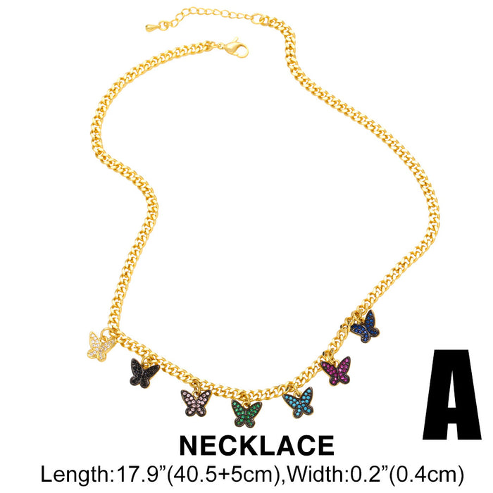 Wholesale Necklaces Full Diamond Butterfly Sweater Chain JDC-NE-PREMAS016