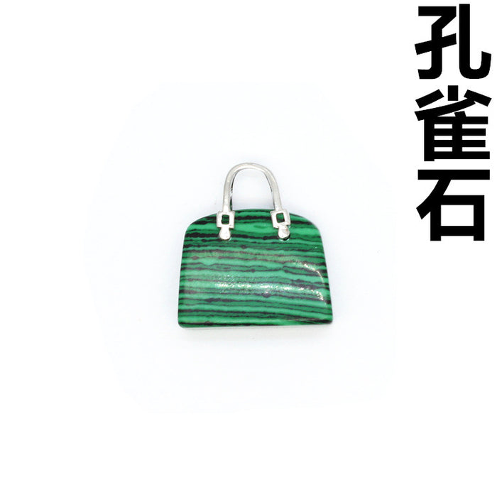 Wholesale Necklace Natural Stone Personality Women's Handbag Pendant MOQ≥2 JDC-NE-Jinshe008
