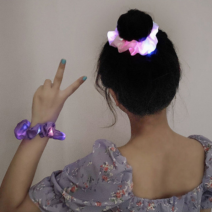 Wholesale luminous large intestine hair ring LED night dance headband JDC-HS-YGe001