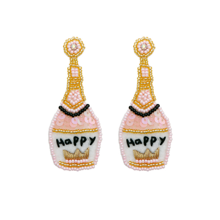 Wholesale Earrings Rice Beads Champagne Bottles MOQ≥2 JDC-ES-PREMJM009