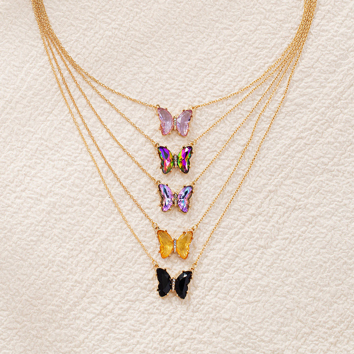 Wholesale Necklace Alloy Multicolor Butterfly JDC-NE-OuZ001