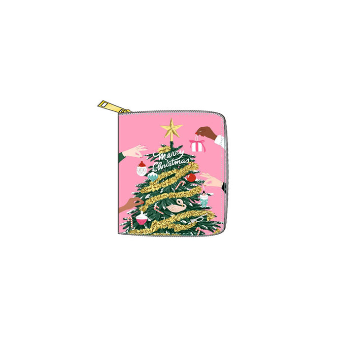 Wholesale Wallet PU Christmas Fawn Santa Claus Short Zipper MOQ≥3 JDC-WT-Dengxin016
