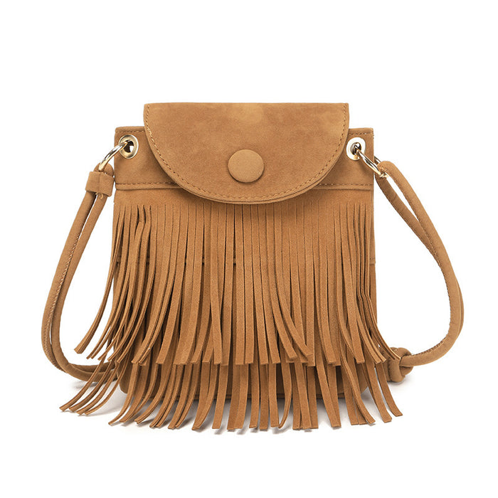 Wholesale Shoulder Bags PU Leather Tassel Personality Small Square Bag Retro Ethnic Style JDC-SD-GHPQ006
