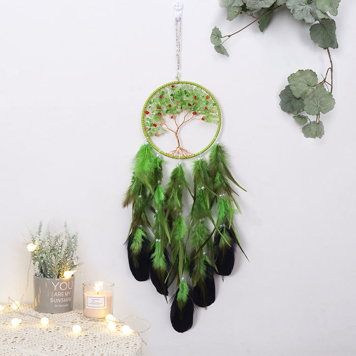 Wholesale Dreamcatcher Feather Hoop Plastic Evergreen Tree MOQ≥2 JDC-DC-MGu059