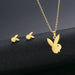 Jewelry WholesaleWholesale Gold Geometric Bear Necklace Earrings Set Stainless Steel JDC-ES-MINGM013 Earrings 敏萌 %variant_option1% %variant_option2% %variant_option3%  Factory Price JoyasDeChina Joyas De China