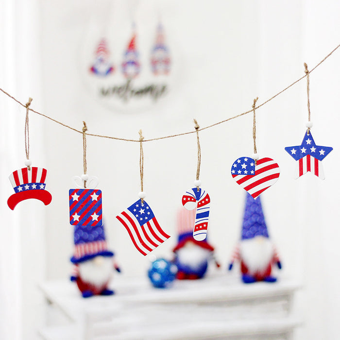 Wholesale 4th of July Independence Day Party Pentagram Flag Hanging Ornaments MOQ≥2 JDC-OS-SY007