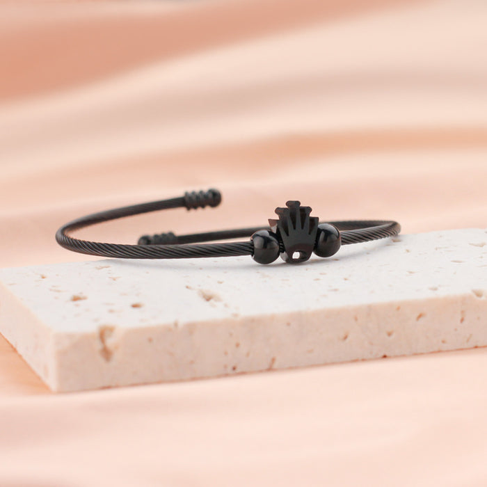 Wholesale Bracelet Stainless Steel Wire Pipe Rope Crown MOQ≥2 JDC-BT-BaiLu002