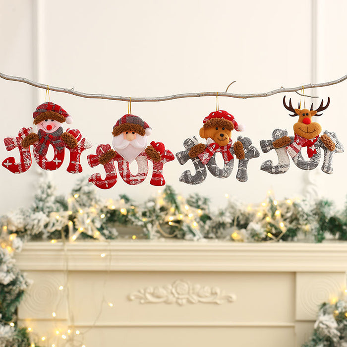 Wholesale Decorative Christmas Decoration Christmas Tree Small Pendant Letter Brand Elderly Snowman MOQ≥2 JDC-DCN-HB003