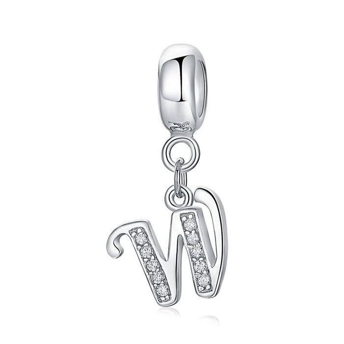 Wholesale 26 English letter pendants sterling silver diy accessories JDC-CS-YZC001