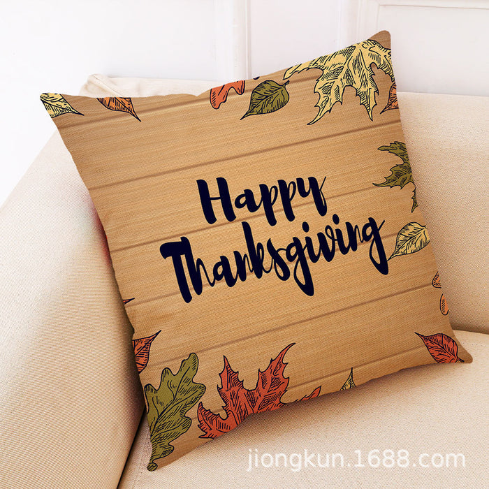Darección de almohadas al por mayor Acción de Gracias otoño Vintage Inglés Lino JDC-PW-Jiongkun012