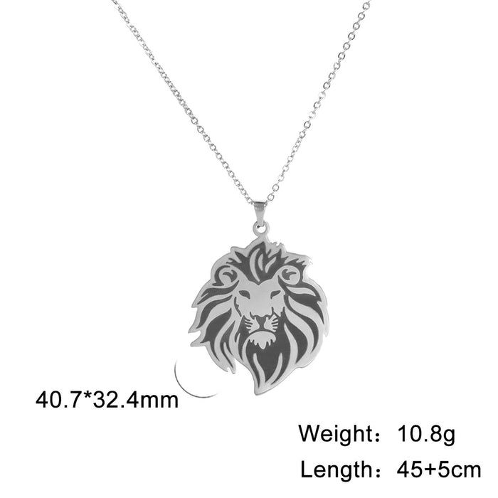 Collar al por mayor Collar colgante de león de acero inoxidable MOQ≥2 JDC-Ne-Qiju003
