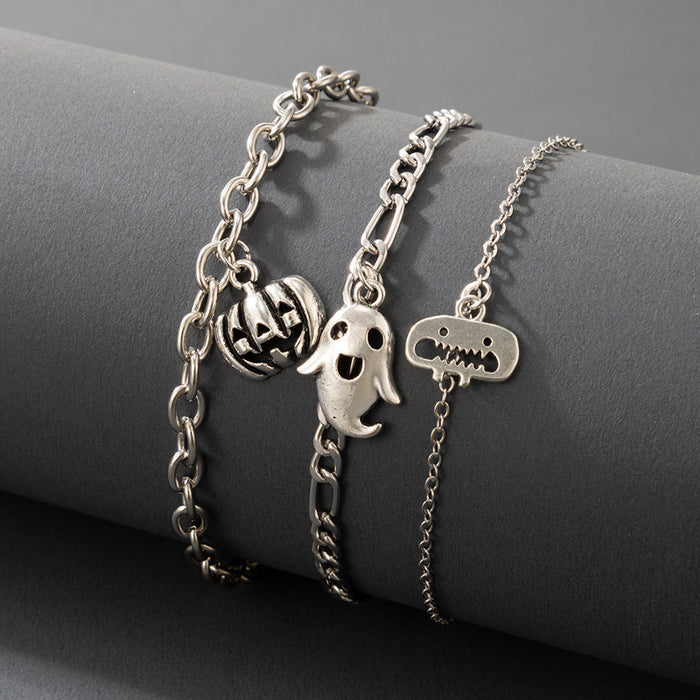 Wholesale Anklets Alloy Pumpkin Ghost Skull Halloween Set of Three JDC-AS-C002