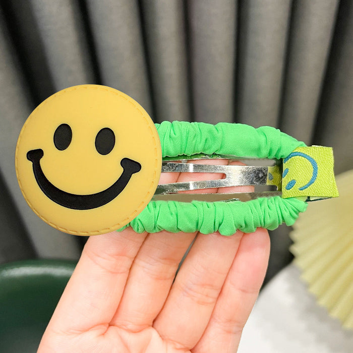 Wholesale Colored Frilled Edge Clip Large Smiley Hair Clip JDC-HC-HShi004