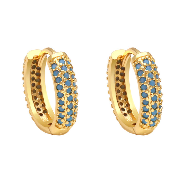 Wholesale Earrings Copper Plated 18K Gold Zircon Color JDC-PREMAS-ES-014