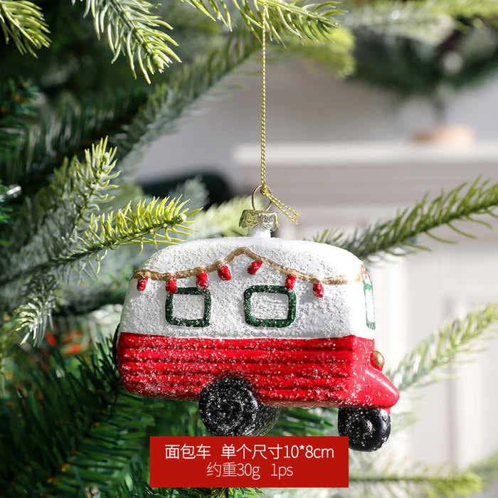 Wholesale Christmas Painted Shaped Ball Plastic Pendant JDC-DCN-QingM001