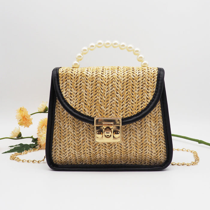 Wholesale Pearl Straw Chain Messenger Bag JDC-SD-Rongy012