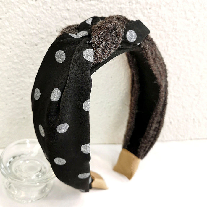 Wholesale fabric headband print polka dot knitted stitching MOQ≥2 JDC-HD-MIs009