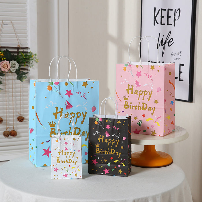 Wholesale Gift Bag Kraft Paper Cute Birthday Portable Gift Bag MOQ≥12 JDC-GB-Ganrui012