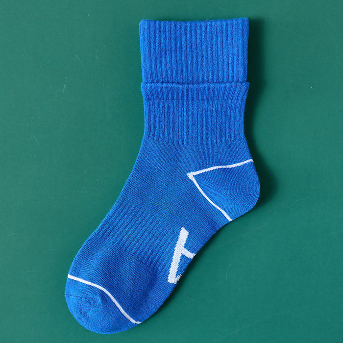 Wholesale socks men's mid tube socks double lug sports basketball socks JDC-SK-CYu007