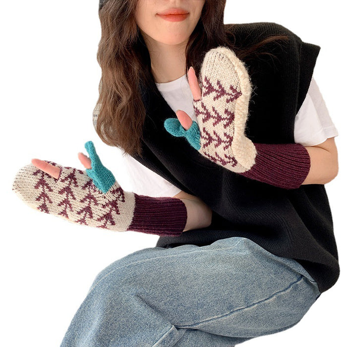 Wholesale Gloves Acrylic Retro Knit Touch Screen MOQ≥2 JDC-GS-JingZ008