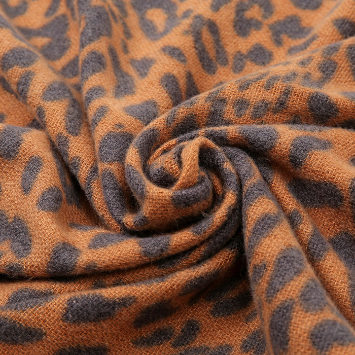 Wholesale Scarf Faux Cashmere Leopard Shawl Ladies Warm Thickened JDC-SF-Jiaw001