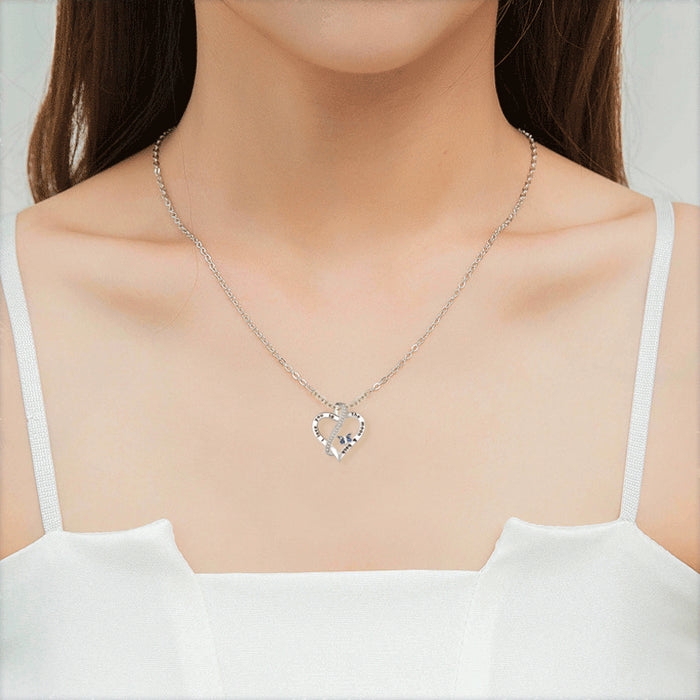 Wholesale Crystal Butterfly Zircon Alloy Heart Necklace JDC-NE-XunO032