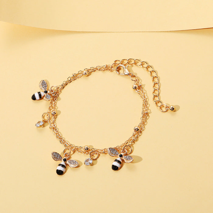Wholesale metal dripping oil diamond butterfly bracelet design is small MOQ≥2 JDC-BT-JuYao001