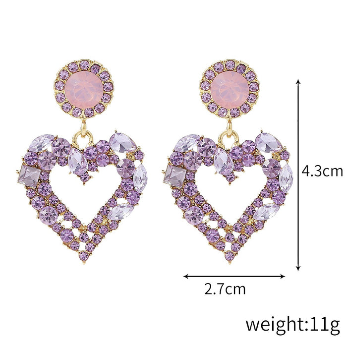 Wholesale Earrings Alloy Exaggerated Love Full of Diamonds JDC-ES-ManY027