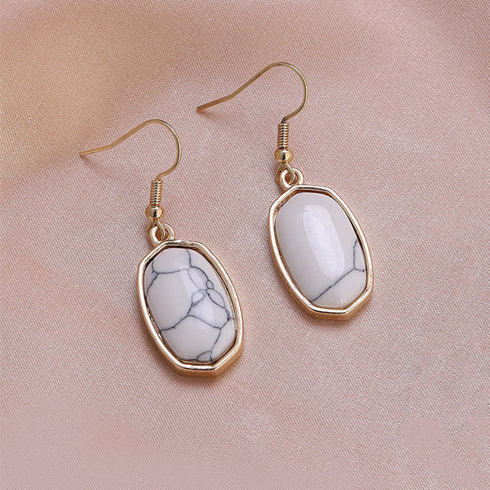 Wholesale earrings ear hooks fashion simple marble earrings JDC-ES-CM018
