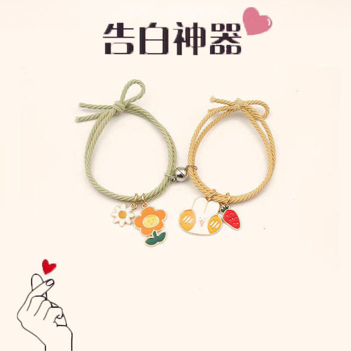 Wholesale Bracelet Alloy Couple Hair Rope Magnets (M) MOQ≥2 JDC-BT-YiSha001