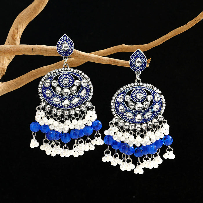 Wholesale Ethnic Earrings Boho Rice Beads Pearl Tassels JDC-ES-LY024