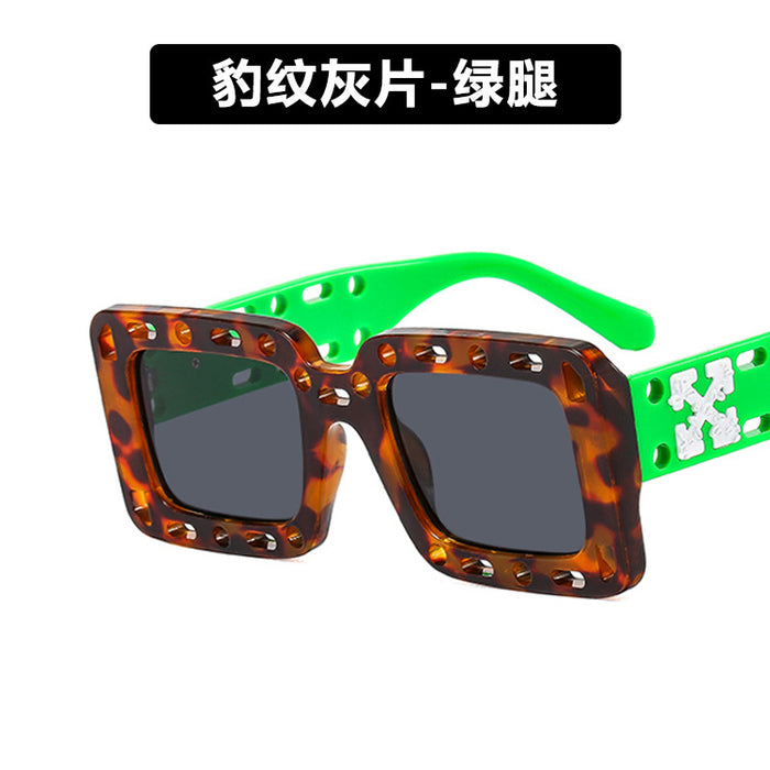 Wholesale Sunglasses Resin Square Hollow Hole (F) JDC-SG-KD187