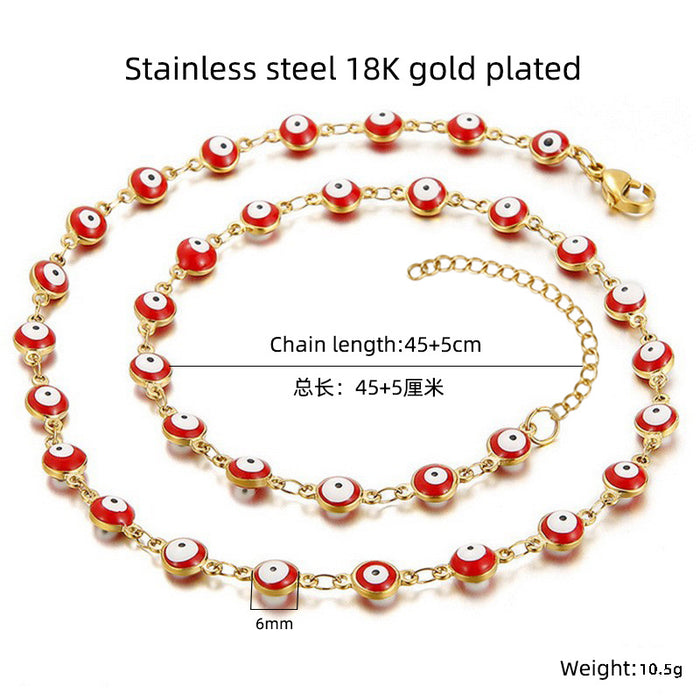 Wholesale Bracelet Colorblock Stainless Steel 18K Titanium Steel Round Eyes MOQ≥2 JDC-BT-ZhongX002